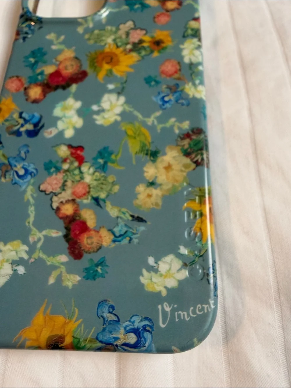 Casely iPhone 13 Teal Floral Van Gogh Protective Phone Case